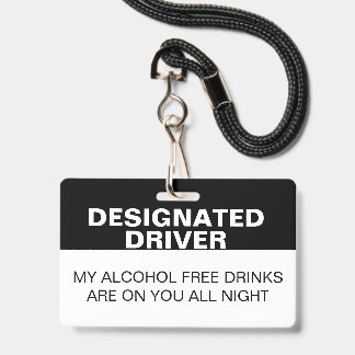 Aangepaste aangewezen bestuurder geen alcohol badge