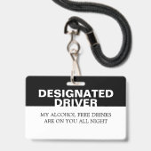 Aangepaste aangewezen bestuurder geen alcohol badge (Front with Lanyard)