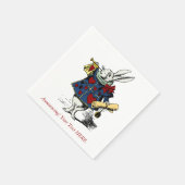 Aangepaste Aankondiging Alice in Wonderland Konijn Servetten (Hoek)