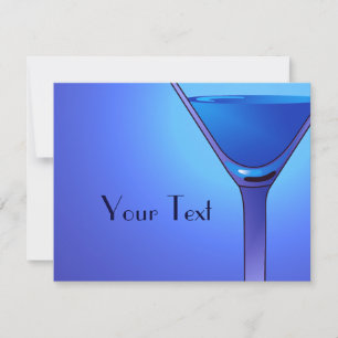 Aangepaste aankondigingen van blauwe Martini Cockt