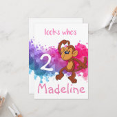 Aangepaste aap verjaardagskaart kaart (Voorkant / Achterkant in situ)