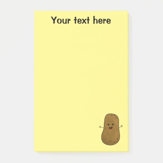 Aangepaste Aardappel met Gelukkig Gezicht Post-it® Notes (Voorkant)