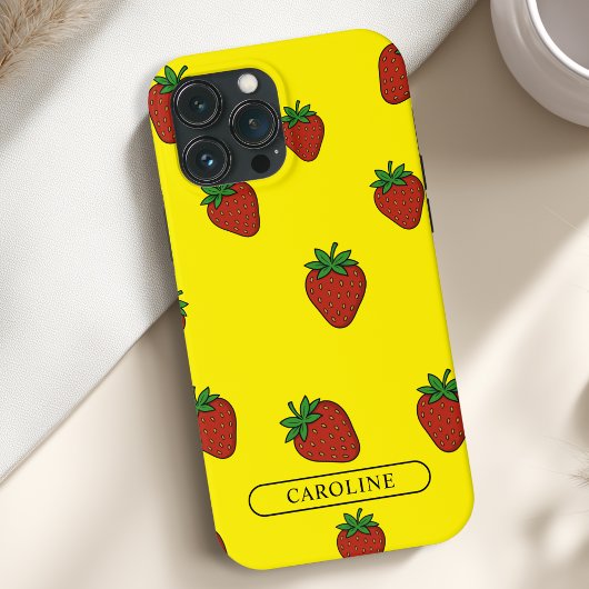 Aangepaste aardbei geel Case-Mate iPhone case