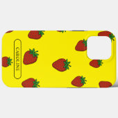 Aangepaste aardbei geel Case-Mate iPhone case (Achterkant (horizontaal))
