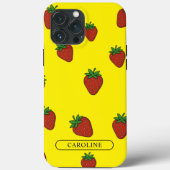 Aangepaste aardbei geel Case-Mate iPhone case (Achterkant)