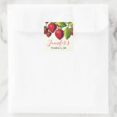 Aangepaste  aardbei Jam Canning Jar Vierkante Sticker (Tas)
