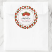 Aangepaste aardbei klassieke ronde sticker (Tas)