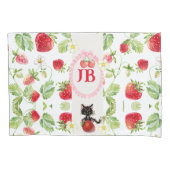 Aangepaste Aardbei Monogrammed Baby Kussensloop (Voorkant)