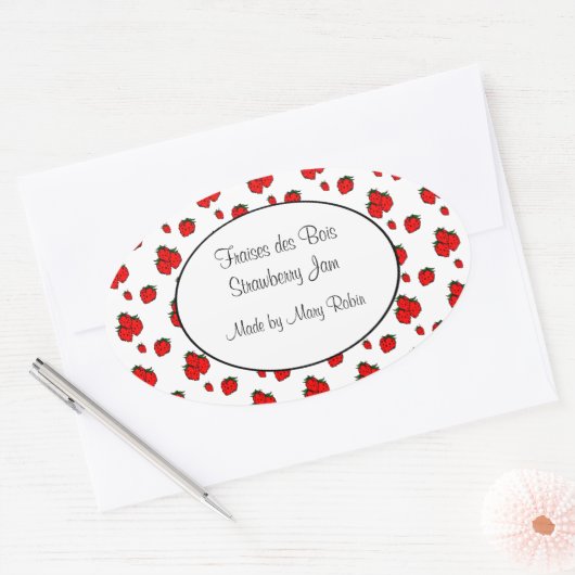 Aangepaste Aardbeien Patroonkanning Sticker (Envelop)