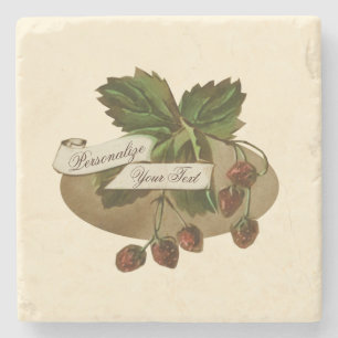 Aangepaste  aardbeien Retro Fruit Old School Stenen Onderzetter