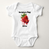 Aangepaste aardbeien woordspeling- Berrylicious Ba Romper (Voorkant)