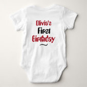 Aangepaste aardbeipunchbes bovenop romper (Achterkant)