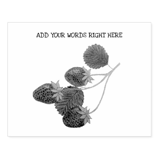 Aangepaste aardbeistempel 	rubberstempel (Afrduk)