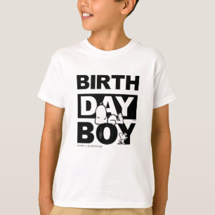Aangepaste aardpinda's Snoopy Birthday Boy T-shirt