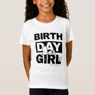 Aangepaste aardpinda's Snoopy Birthday Girl T-shirt