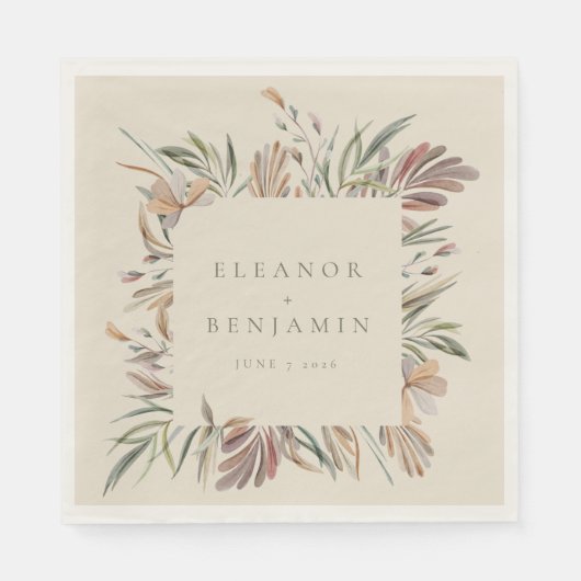 Aangepaste aardrijke bijtende botanische huwelijks servet (Voorkant)