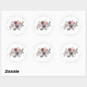 Aangepaste Aardse Rustieke Bloemen Wedding Retoura Ronde Sticker (Vel)