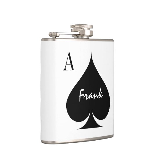 Aangepaste Aas van schoppen spelen kaart pak drink Heupfles (Rechts)