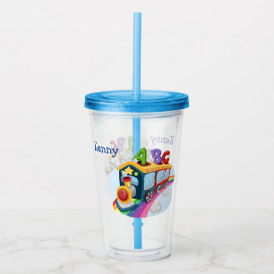 Aangepaste ABC-trein voor kinderen Acryl Drinkbeker