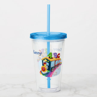 Aangepaste ABC-trein voor kinderen Acryl Drinkbeker