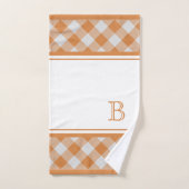 Aangepaste  Abrikozen Oranje Shabby Chic-cheques Bad Handdoek (Handdoek)