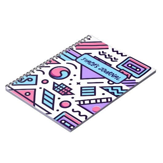 Aangepaste Abstracte 90's esthetische Casette Squi Notitieboek (Linkerzijde)