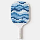 Aangepaste Abstracte Blue Ocean Waves Design Artis Pickleball Paddle (Achterkant)