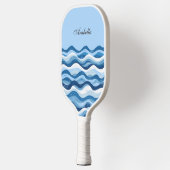 Aangepaste Abstracte Blue Ocean Waves Design Artis Pickleball Paddle (Links)