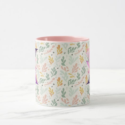 Aangepaste Abstracte Boho Chic Monogram Mok - X (Midden)