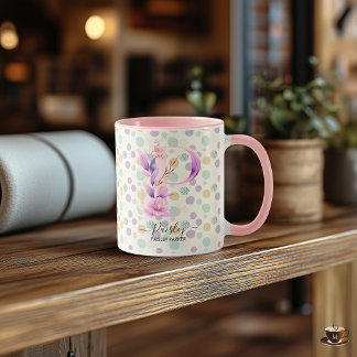 Aangepaste Abstracte Boho Chic Monogrammok - P Mok