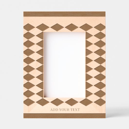 Aangepaste Abstracte Diamond gegraveerd houten Lij (Voorkant)