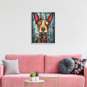 Aangepaste Abstracte Dog Portrait Canvas Muurkunst (Insitu (Woonkamer))
