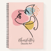 Aangepaste Abstracte doodle art schets Notitieboek (Voorkant)