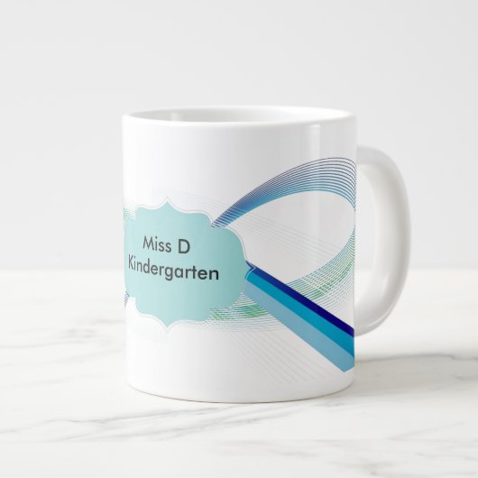 Aangepaste Abstracte koffie-Mok Extra Grote Beker (Voorkant rechts)