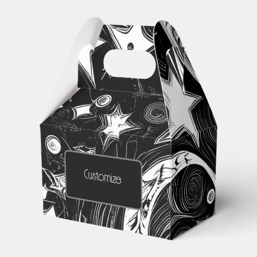 Aangepaste Abstracte maan en sterren Bedankdoosjes (Voorkant Zijde)