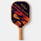Aangepaste abstracte muzieknaam en tekst pickleball paddle (Voorkant)