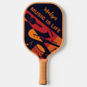 Aangepaste abstracte muzieknaam en tekst pickleball paddle (Achterkant)