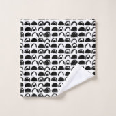 Aangepaste Abstracte Patroon Zwart en Wit Bad Handdoek (Wasdoekje)