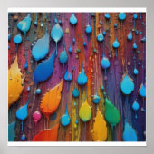 Aangepaste Abstracte Regenmuur Poster (Voorkant)