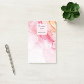 Aangepaste Abstracte roze inktverf Post-it® Notes (Kantoor)