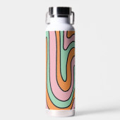 Aangepaste Abstracte wavy lijnen met oprolmechanis Waterfles (Voorkant)