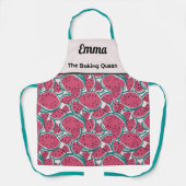 Aangepaste abstracte zomerfruit roze schort (Voorkant)