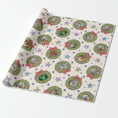 Aangepaste Acht 8 Foto Leuke Kerst Wrapping Papier (Uitgerold)