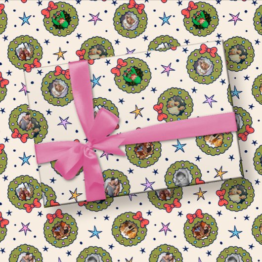 Aangepaste Acht 8 Foto Leuke Kerst Wrapping Papier