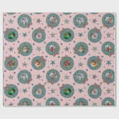 Aangepaste acht foto roze kerst inpakpapier (Vlak)