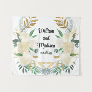 Aangepaste achtergrond bruiloft receptie foto boot wandkleed