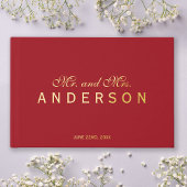 Aangepaste achtergrond Mr & Mrs Script Elegant Wed Gastenboek