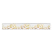 Aangepaste achtergrond  Rozen Floral Faux Gold Grosgrain Lint (Voorkant)