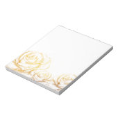 Aangepaste achtergrond  Rozen Floral Faux Gold Notitieblok (Gedraaid)