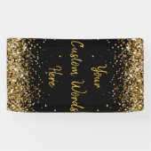 Aangepaste achtergrond verjaardagsfeest foto zwart spandoek (Horizontaal)